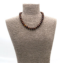 Фото товара бусы из жемчуга цвет коричневый рондоль 8*10 мм