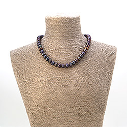 Бусы из жемчуга цвет черный перламутр рондоль 8*10 мм