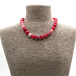 Бусы из агата цвет светло-розовый шар 12 мм