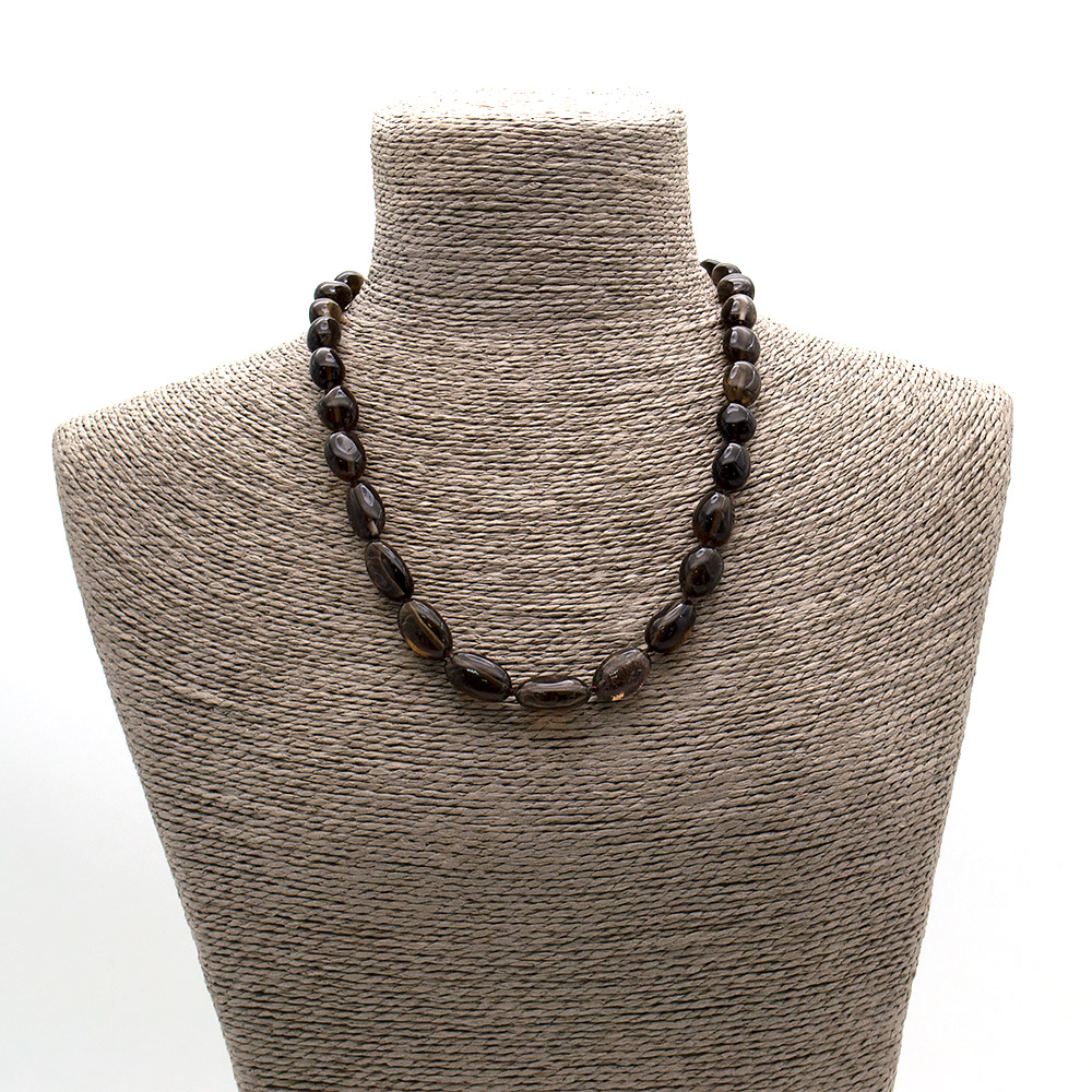 Фото товара бусы из раухтопаза галтовка 16*11 мм