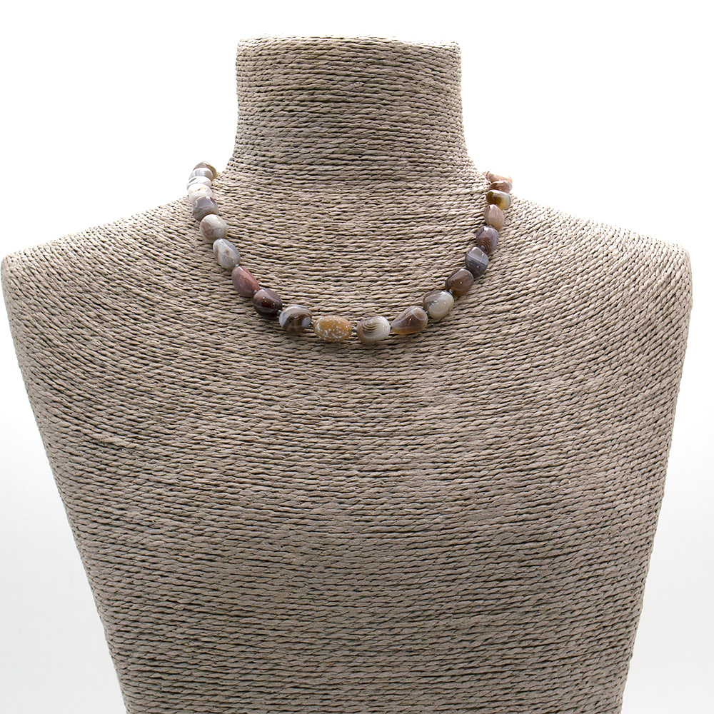 Фото товара бусы из агата ботсвана галтовка 13*11 мм