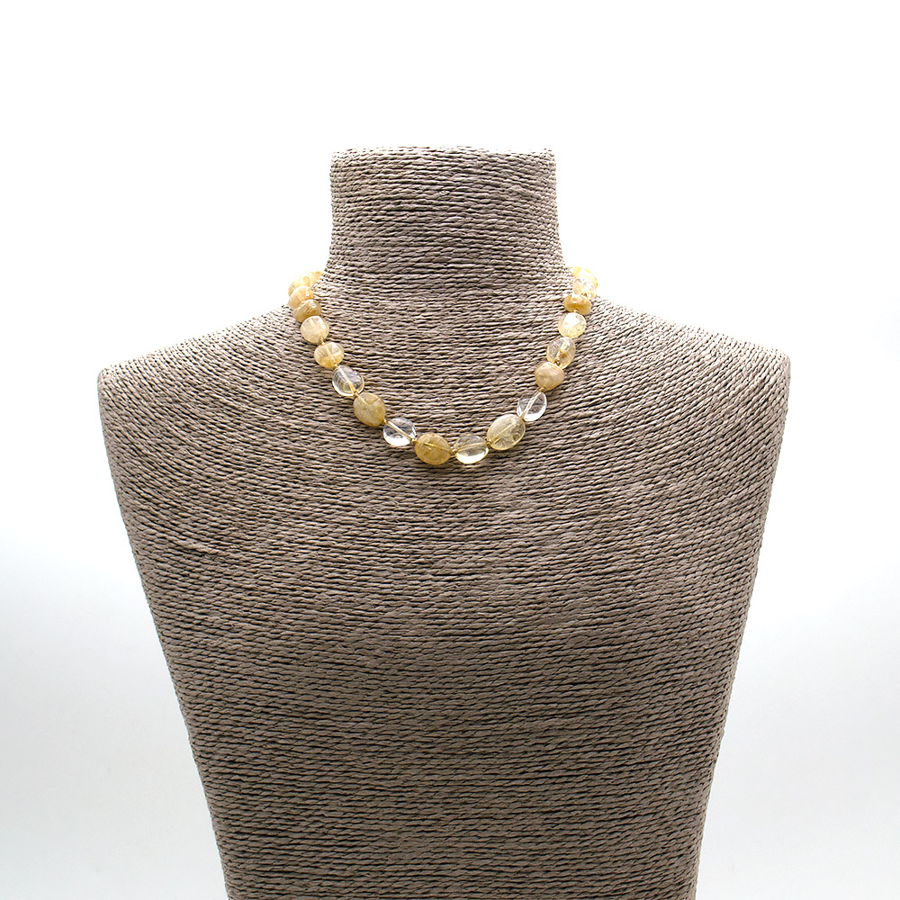 Фото товара бусы из цитрина галтовка 12*9 мм