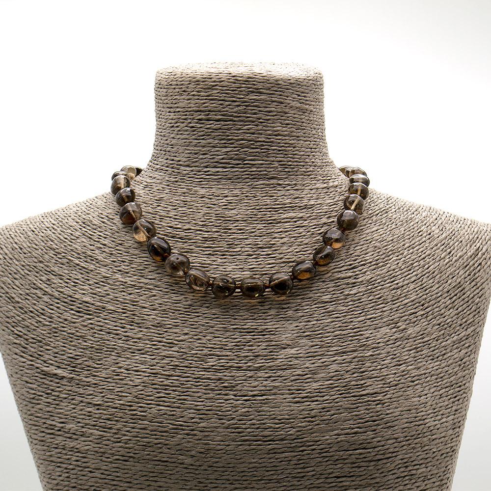 Фото товара бусы из раухтопаза галтовка 15*11 мм