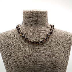 Бусы из раухтопаза галтовка 15*11 мм