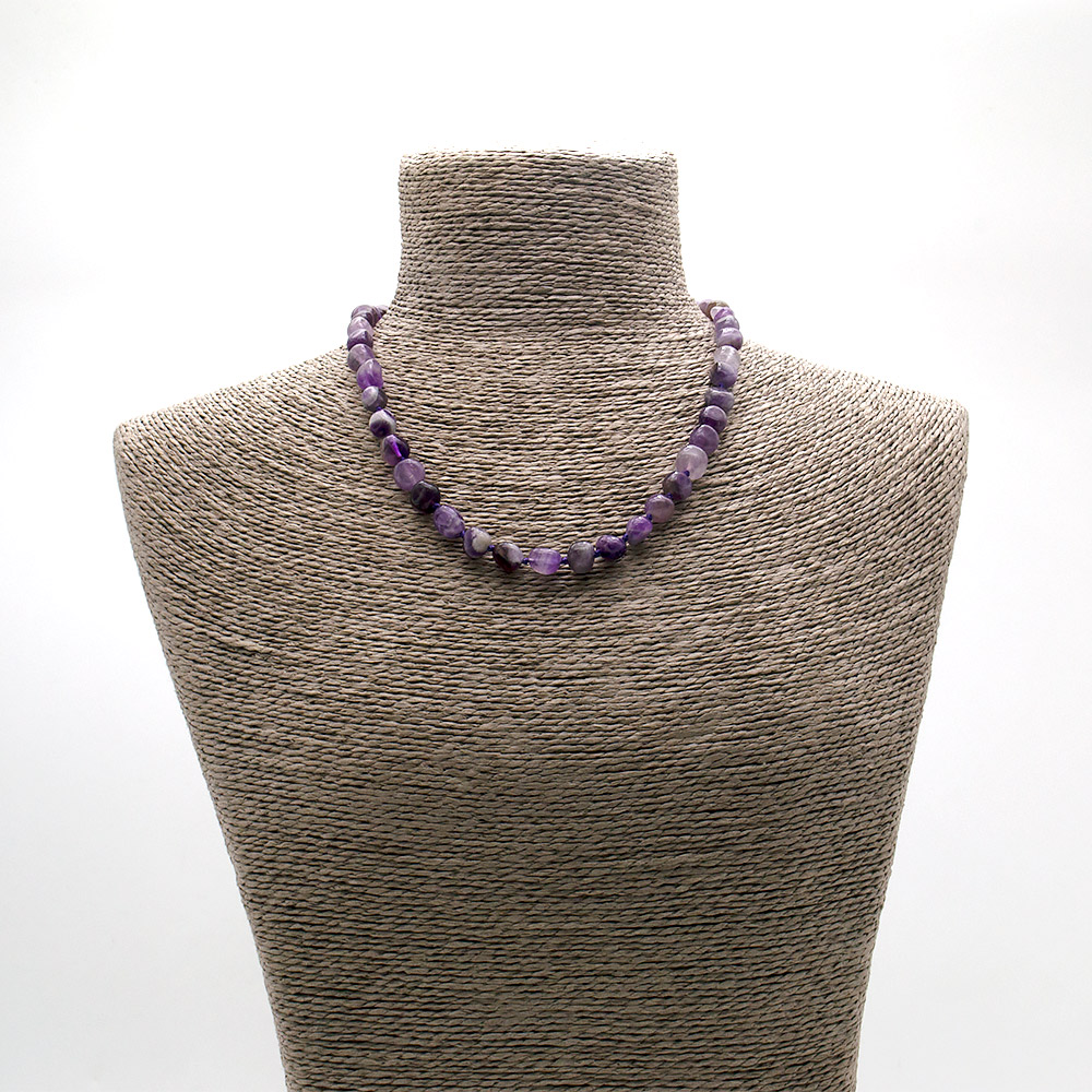 Фото товара бусы из аметиста пестрого галтовка 10*8 мм