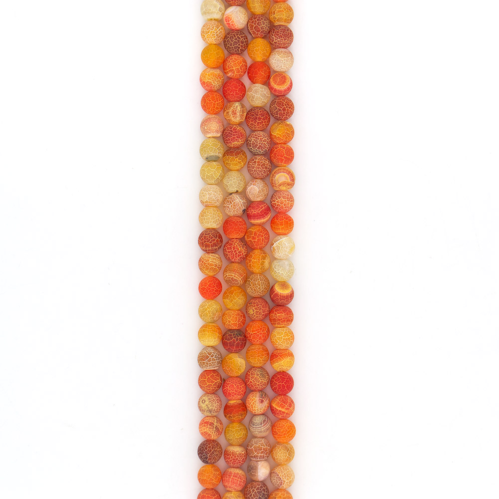 Фото товара агат кракле шар цвет оранжево-белый матовый 12 мм