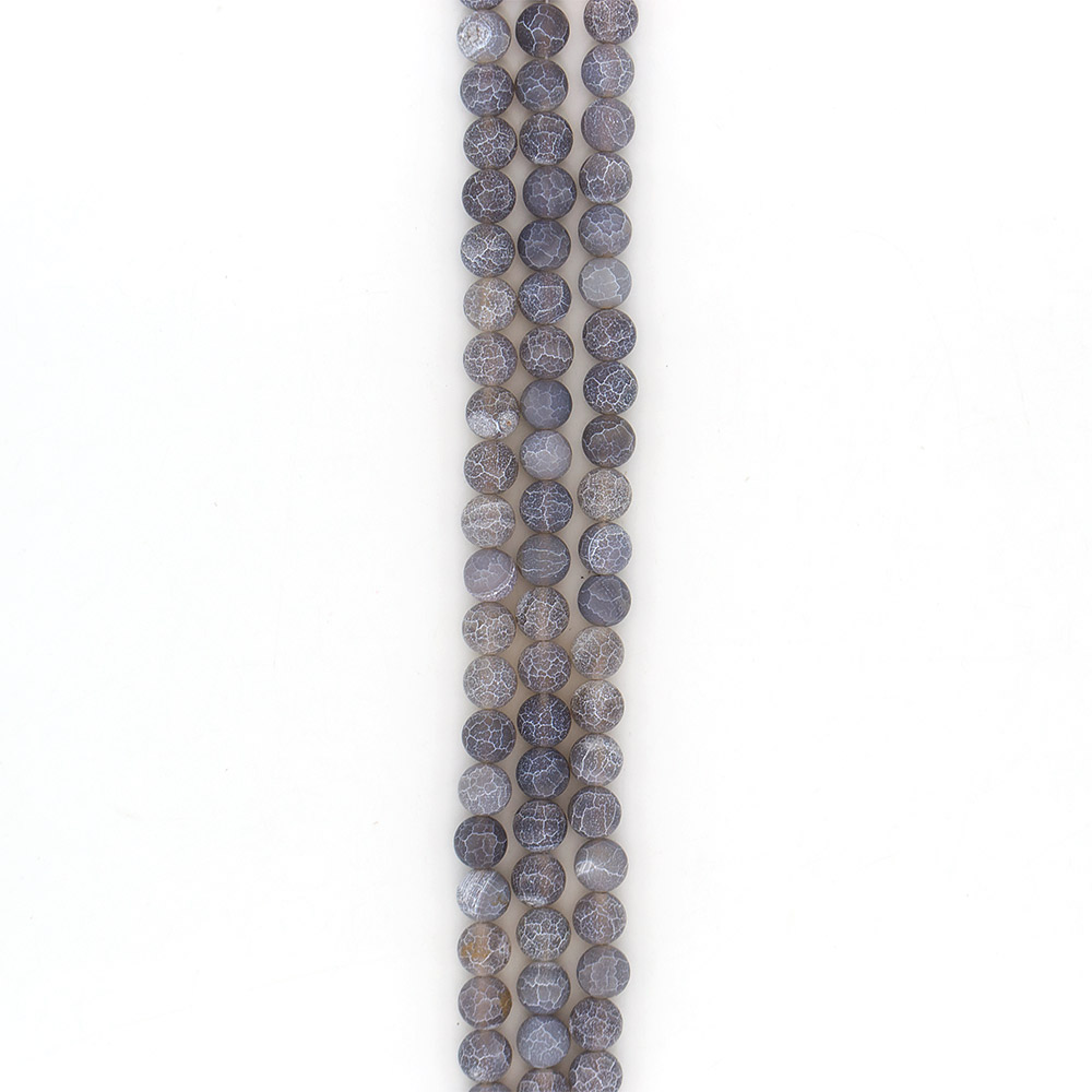 Фото товара агат кракле шар цвет темно-серый матовый 12 мм