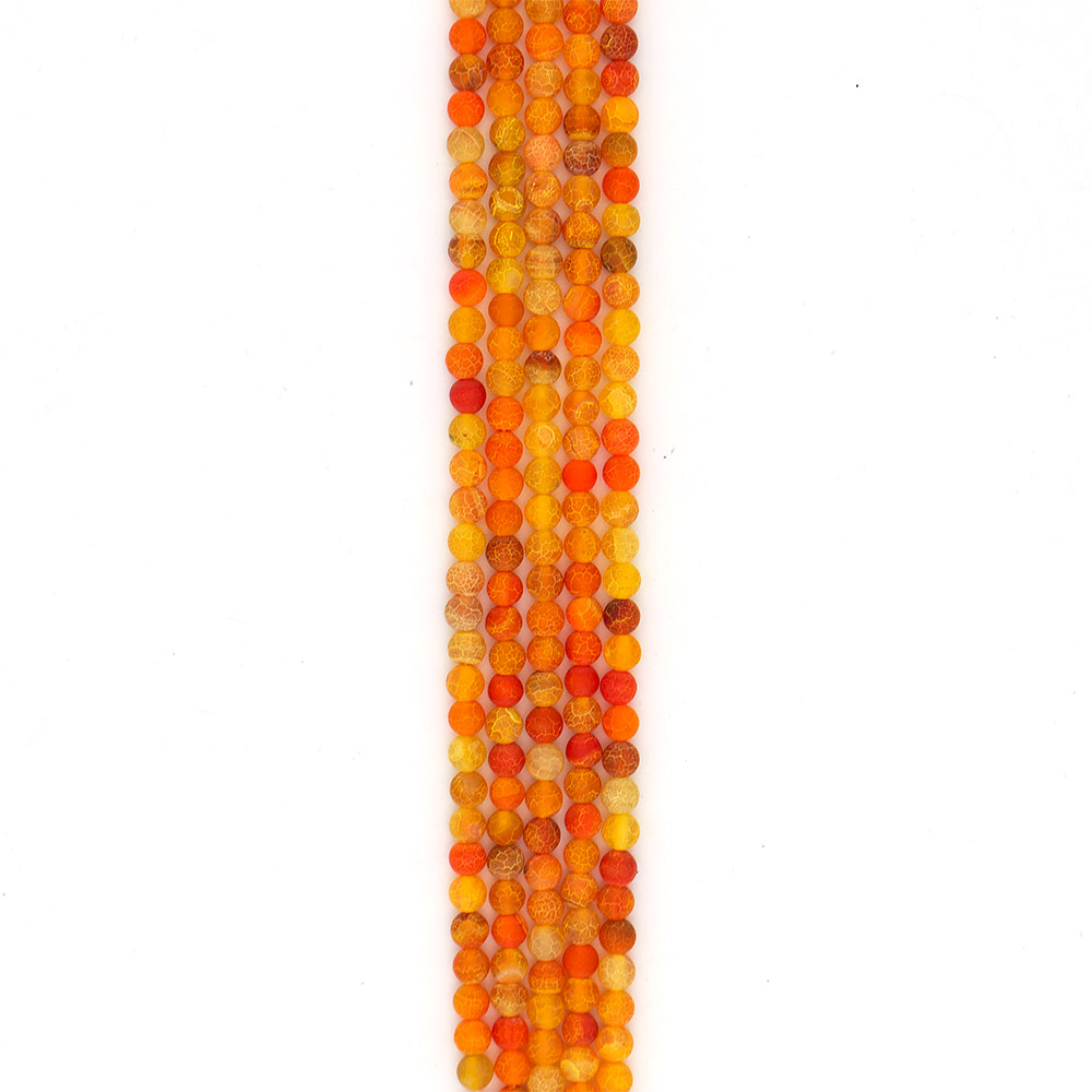 Фото товара агат кракле шар цвет оранжевый матовый 8 мм