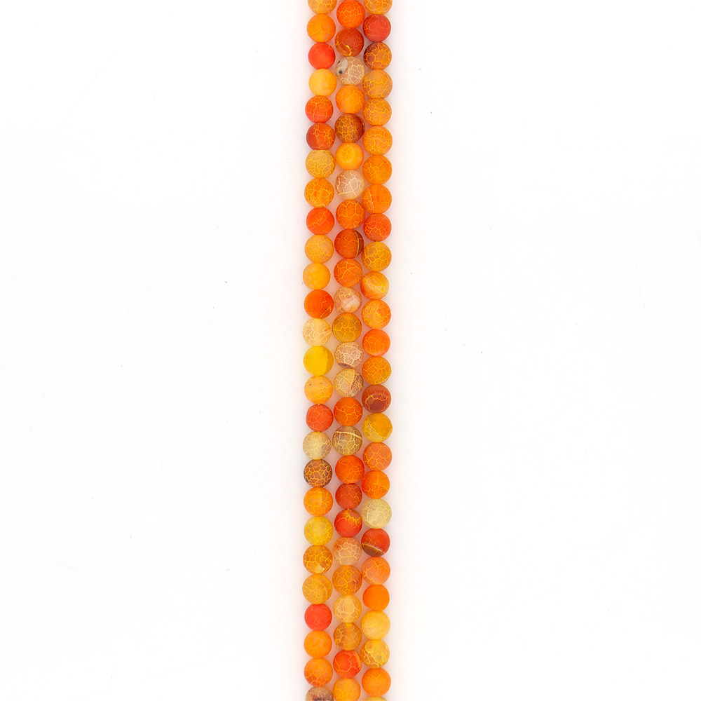 Фото товара агат кракле шар цвет оранжевый матовый 10 мм