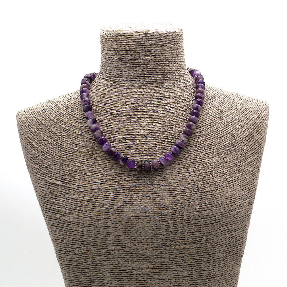 Фото товара бусы из аметиста рондоль грань