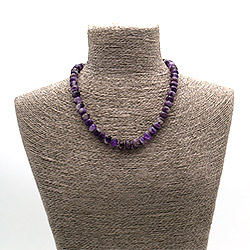 Бусы из аметиста рондоль грань