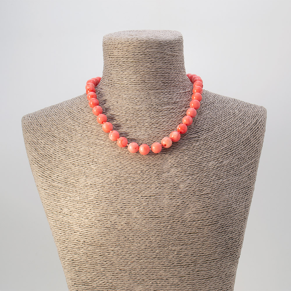 Фото товара бусы из коралла розового шар 11 мм