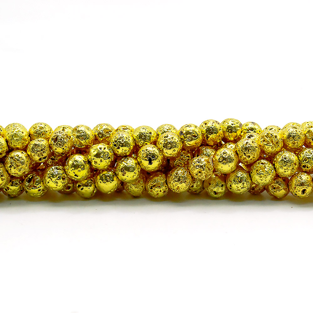 Лава с покрытием яркое золото 6 мм