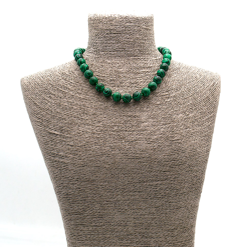 Фото товара бусы из малахита имитации шар 12 мм 