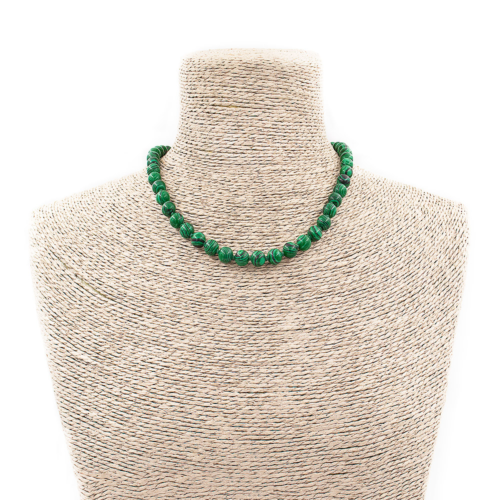 Фото товара бусы из малахита имитации шар 10 мм 