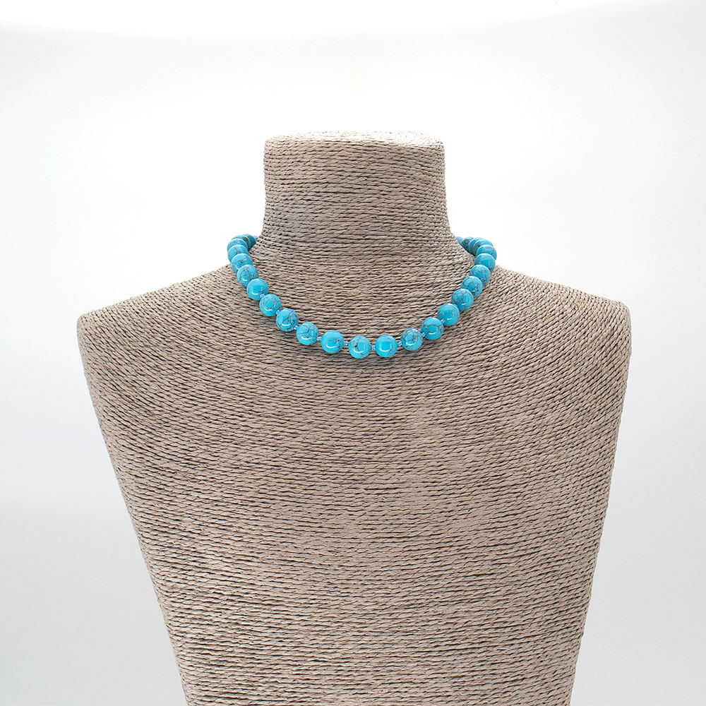 Фото товара бусы из бирюзы имитации шар 10 мм