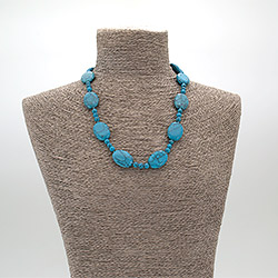 Бусы из бирюзы имитации таблетка овальная