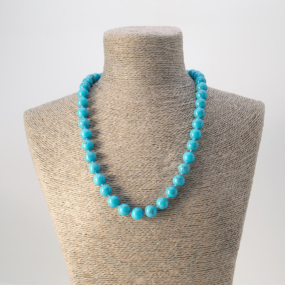 Фото товара бусы из бирюзы имитации шар 10 мм дл.