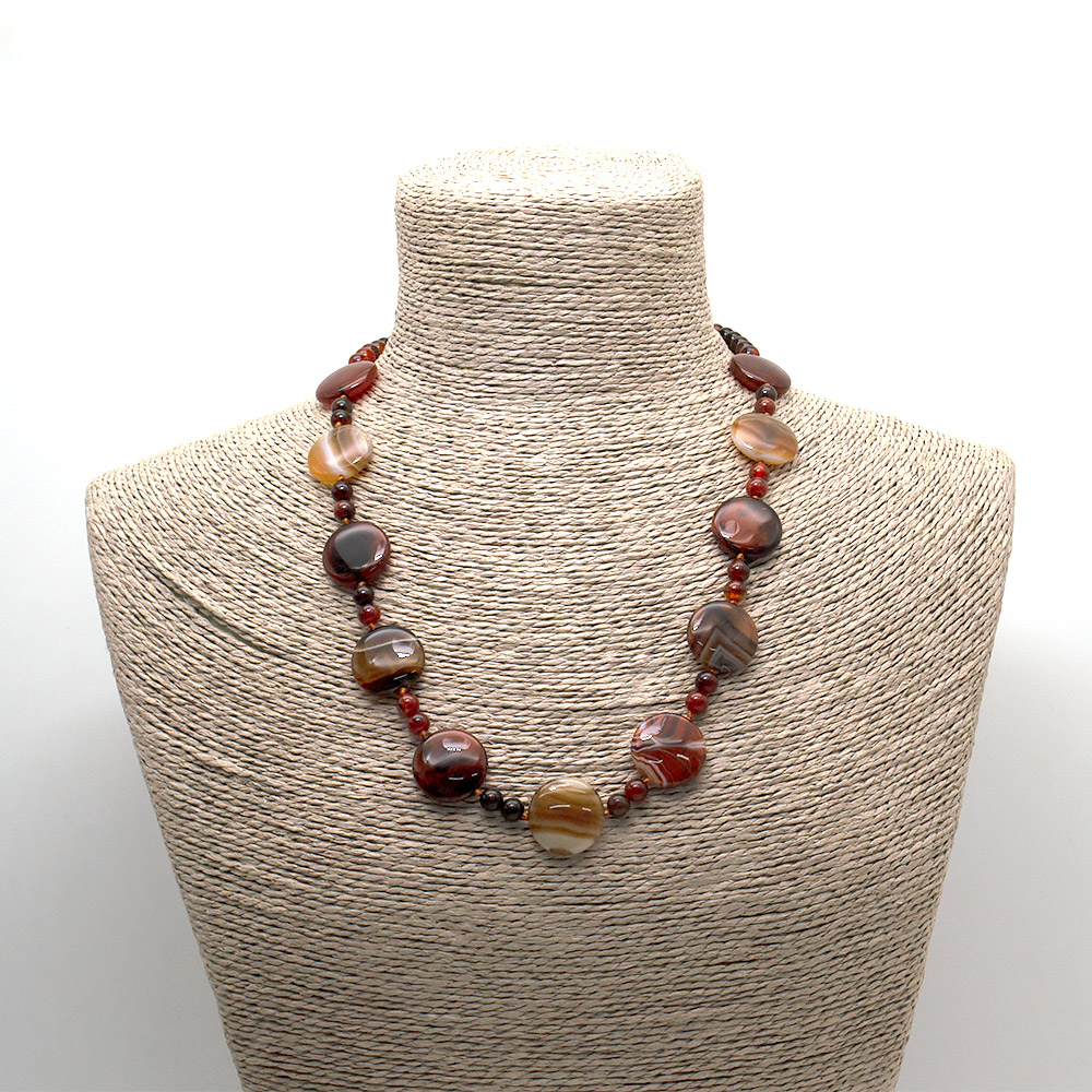 Фото товара бусы из сердолика кофейного таблетка круглая 20 мм