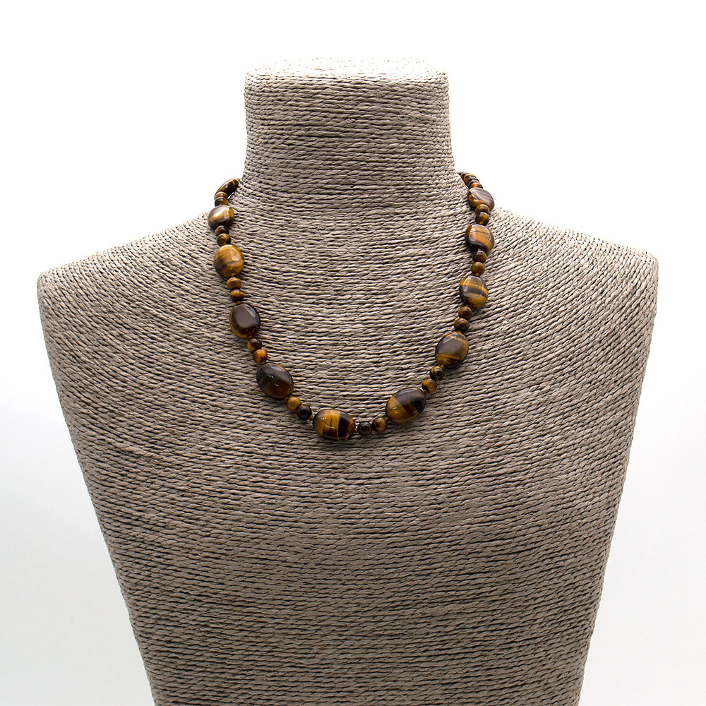 Фото товара бусы из тигрового глаза таблетка 17*13 мм