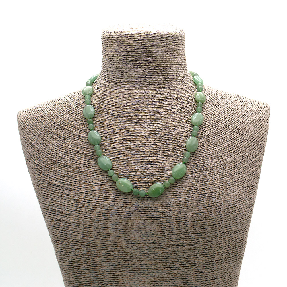 Фото товара бусы из авантюрина зеленого таблетка 18*13 мм