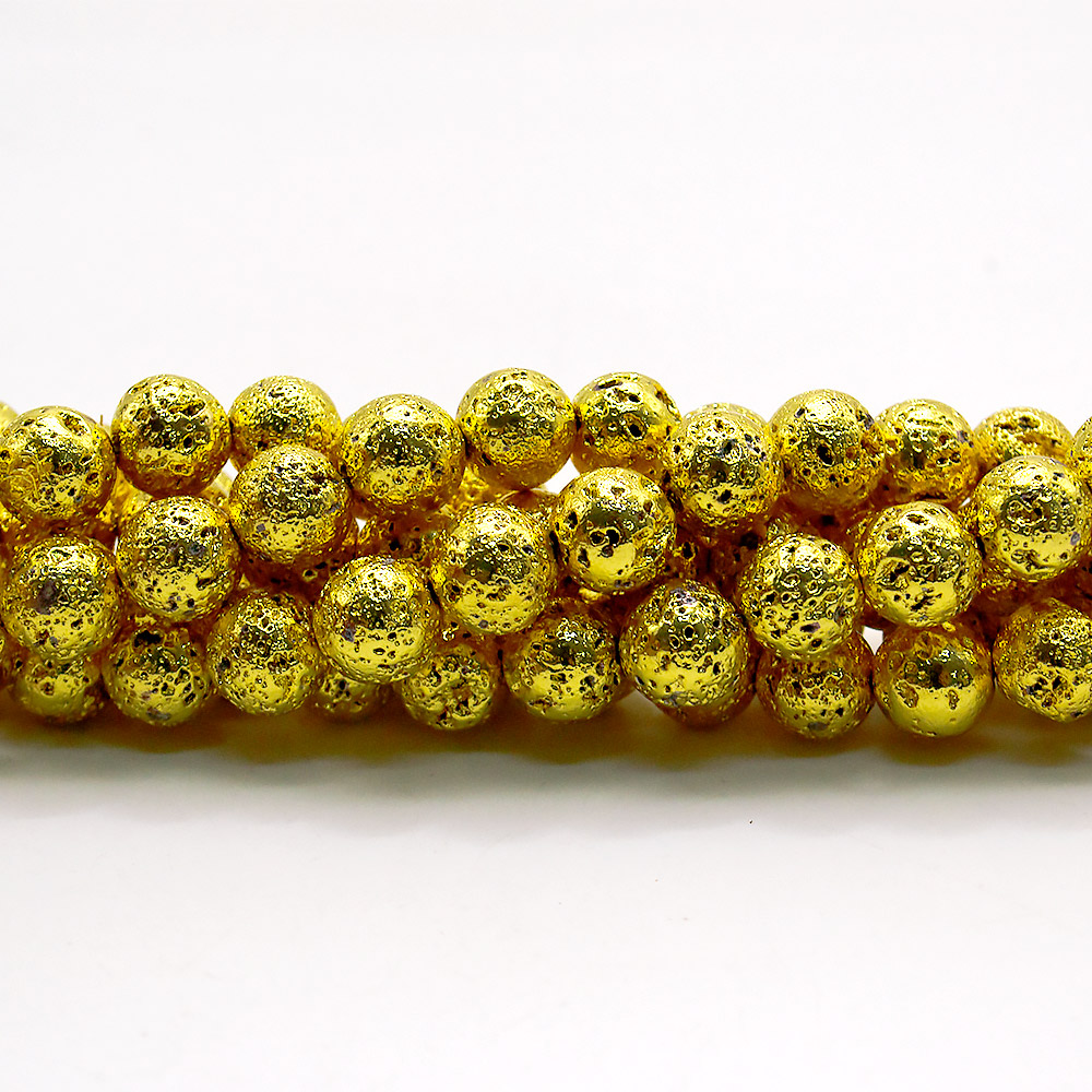 Фото товара лава с покрытием яркое золото 8 мм