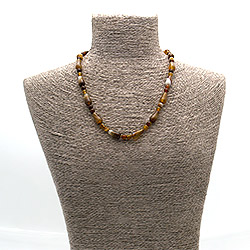 Бусы из агата  коричнево-белового капля 16*8 мм