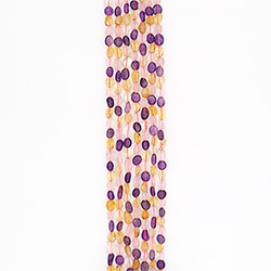 Розовый кварц,аметист, цитрин галтовка 10*8 мм