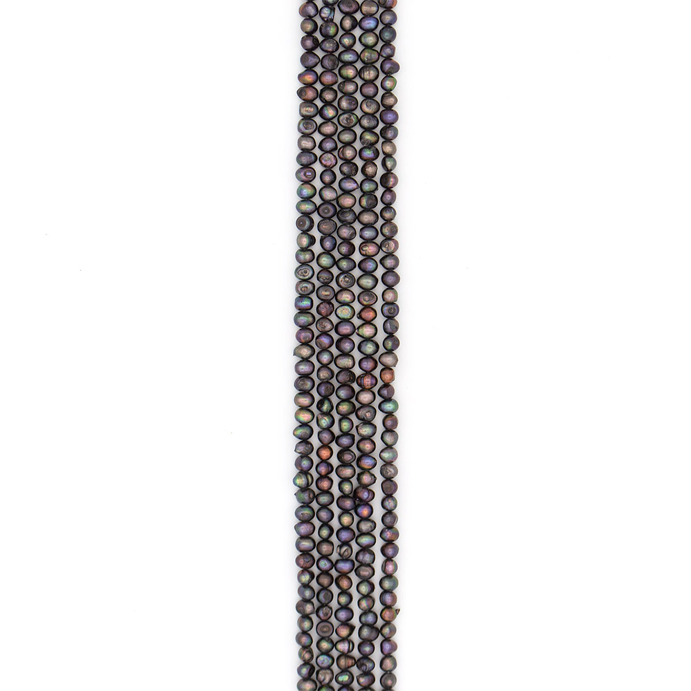 Фото товара жемчуг черный "пуговица" 6*8 мм