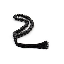 Четки из агата черного натуры 12 мм 33 бусины