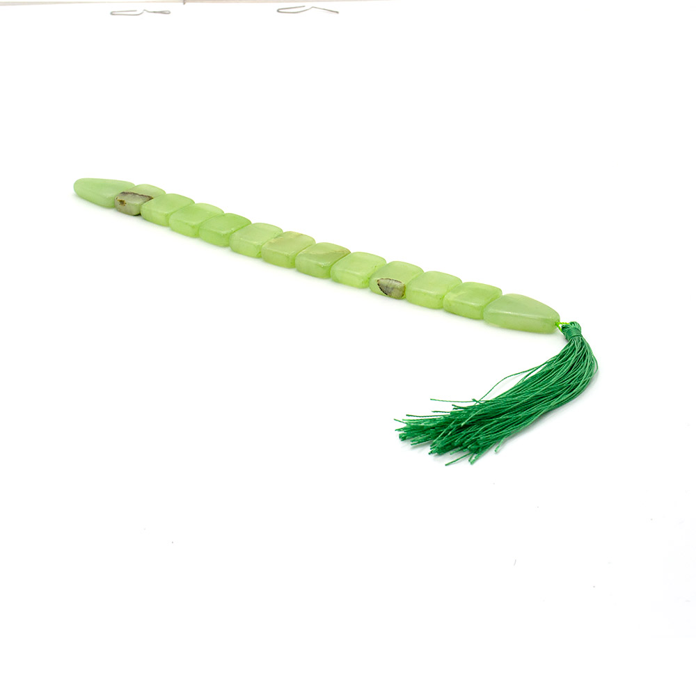 Фото товара четки перекидные из оникса зеленого 21*17 мм 11 сегментов