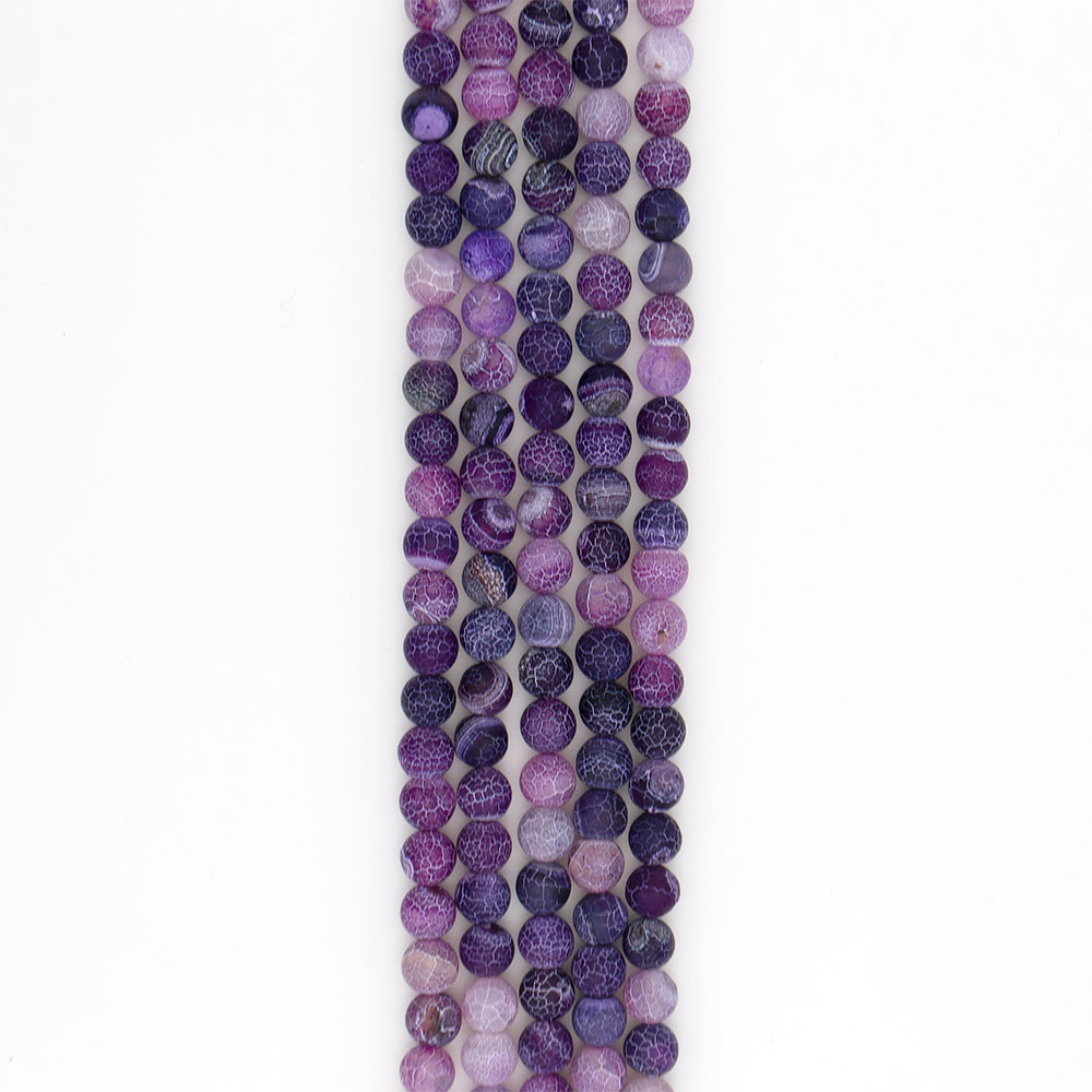 Фото товара агат кракле шар цвет темно-сиреневый матовый 12 мм