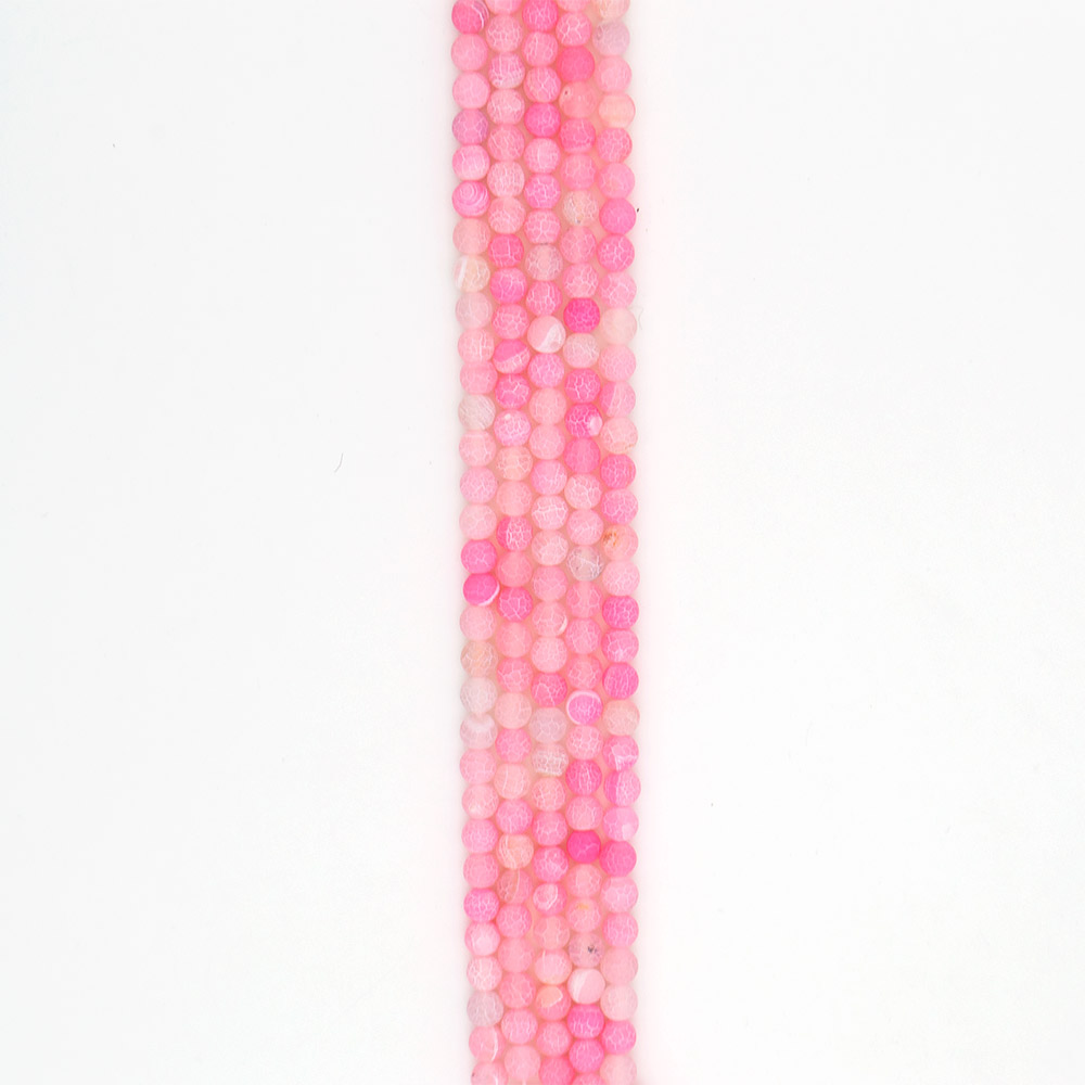 Фото товара агат кракле шар цвет розовый матовый 8 мм