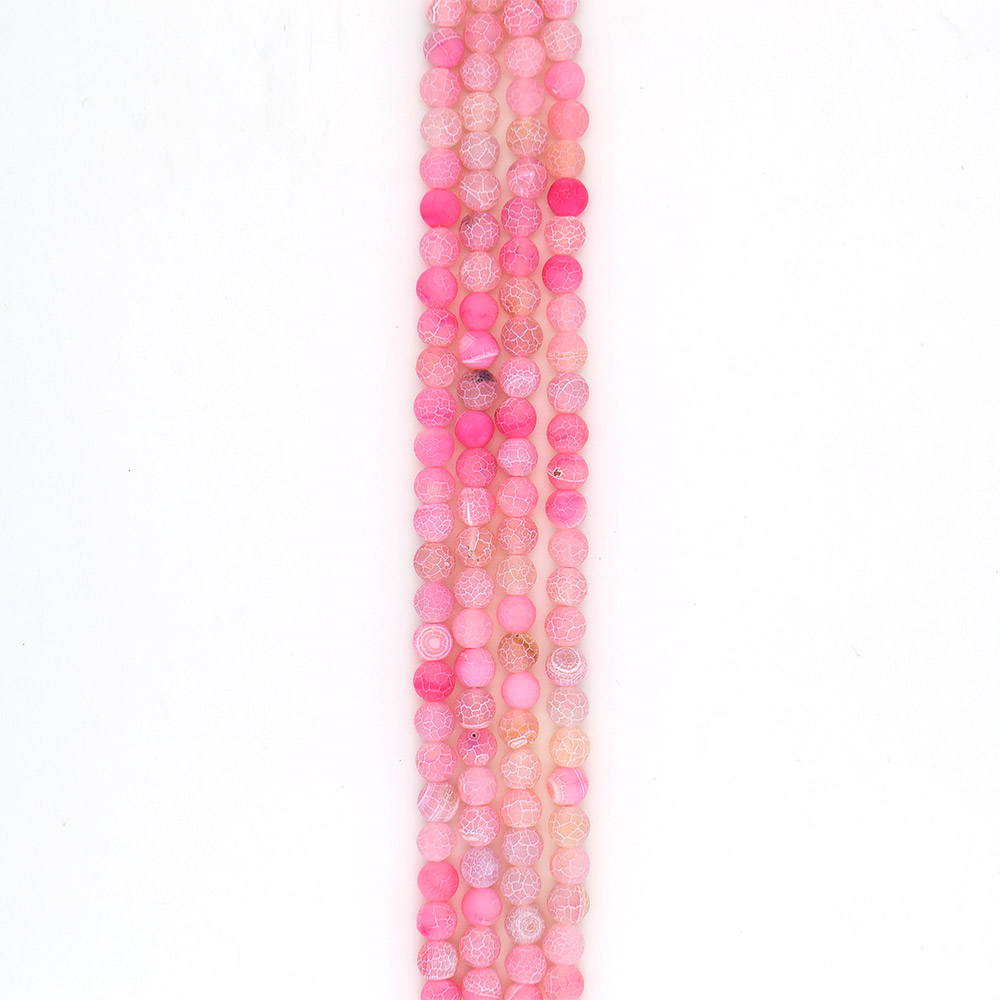 Фото товара агат кракле шар цвет розовый матовый 10 мм