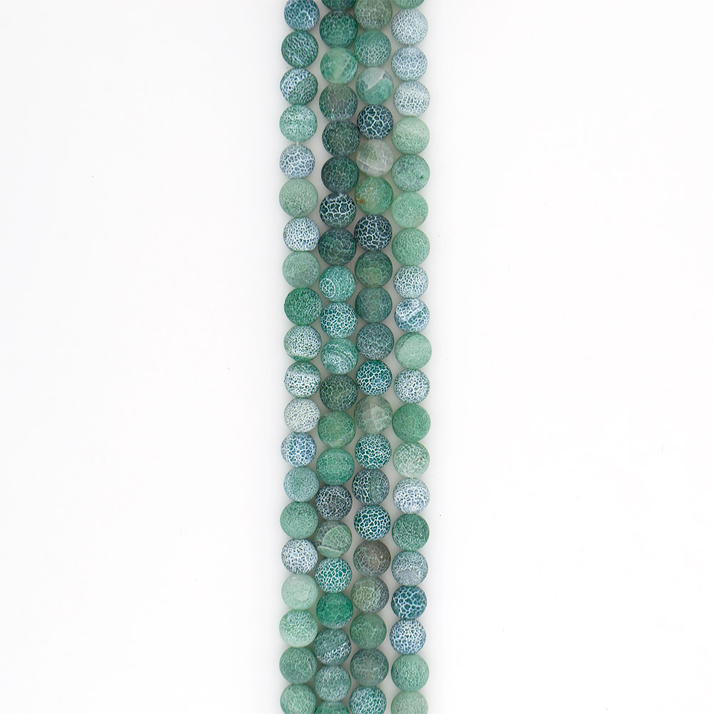 Фото товара агат кракле шар цвет зеленый матовый 8 мм