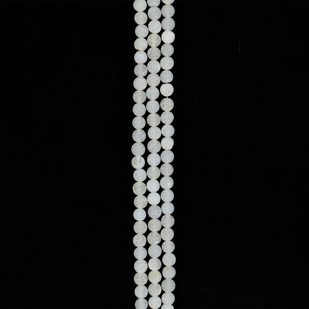 Фото товара агат кракле шар цвет белый матовый 10 мм