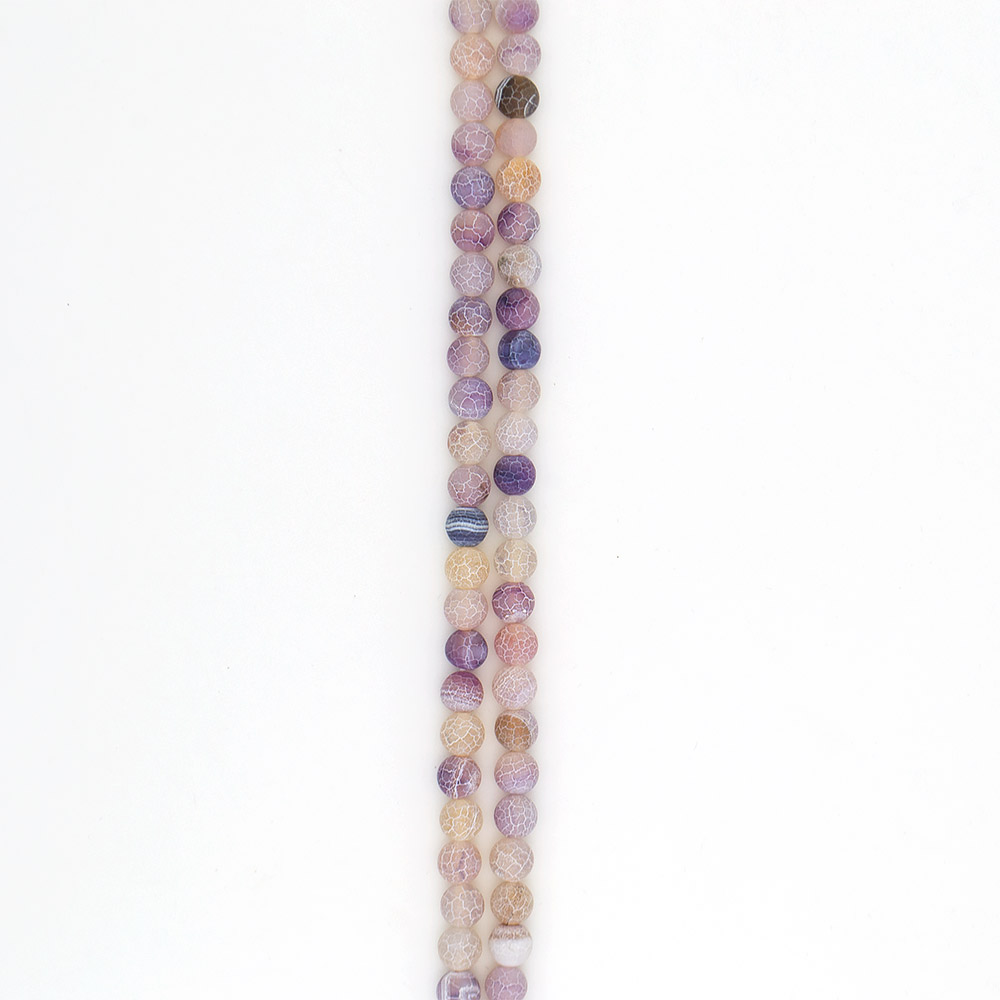 Фото товара агат кракле шар цвет фиолетово-белый матовый 10 мм