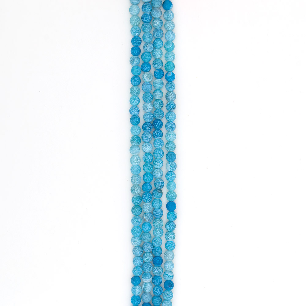 Фото товара агат кракле шар цвет голубой матовый 8 мм