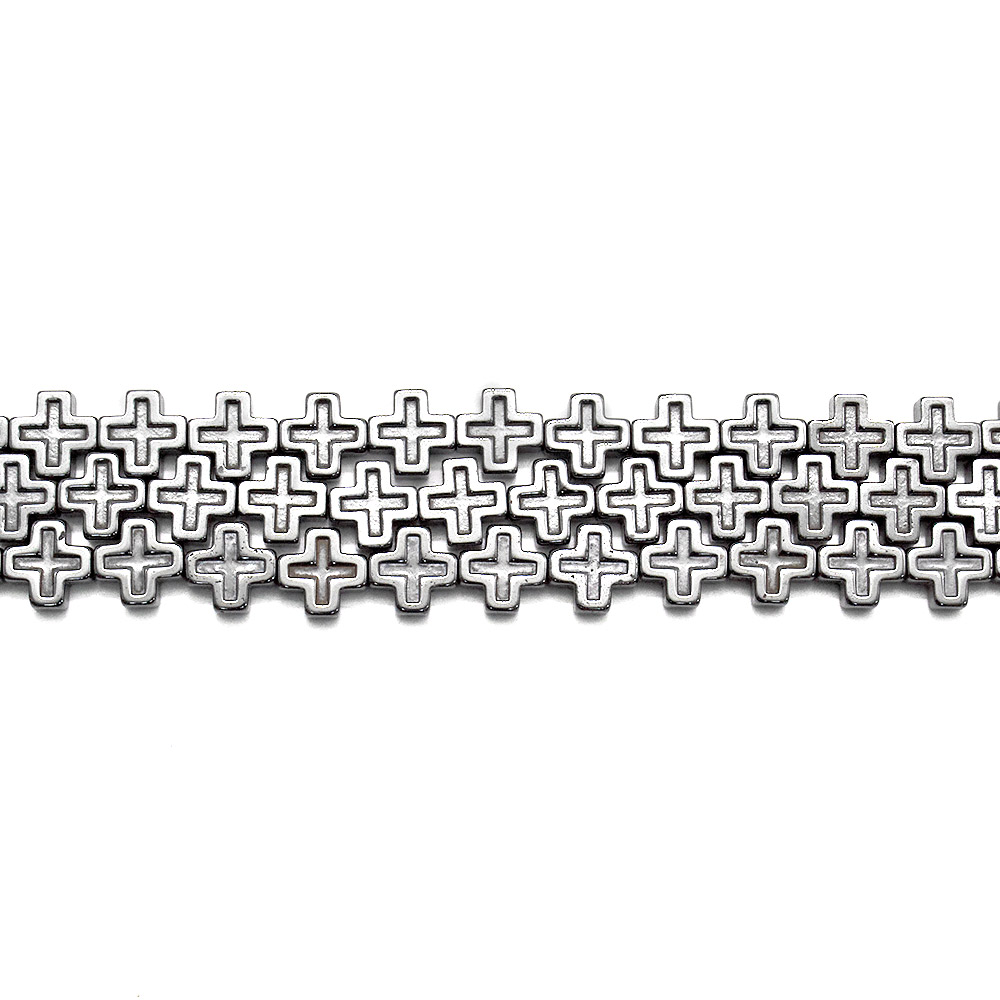 Фото товара гематит крест с выработкой 10*10 мм 