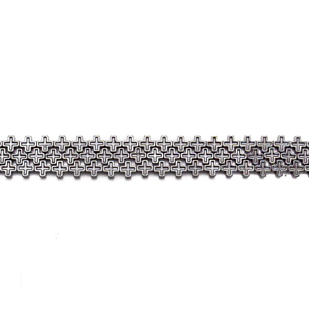 Фото товара гематит крест с выработкой 6*6 мм 