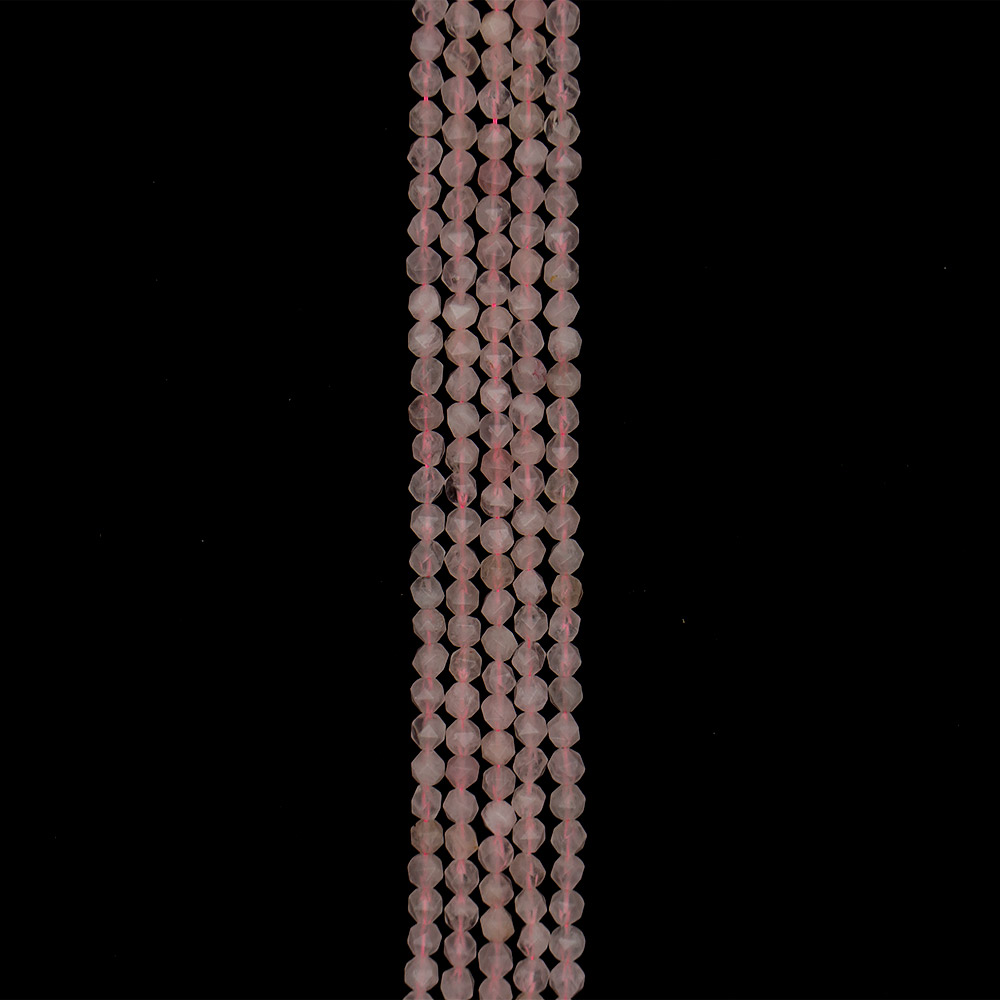 Фото товара розовый кварц крупная грань 8 мм