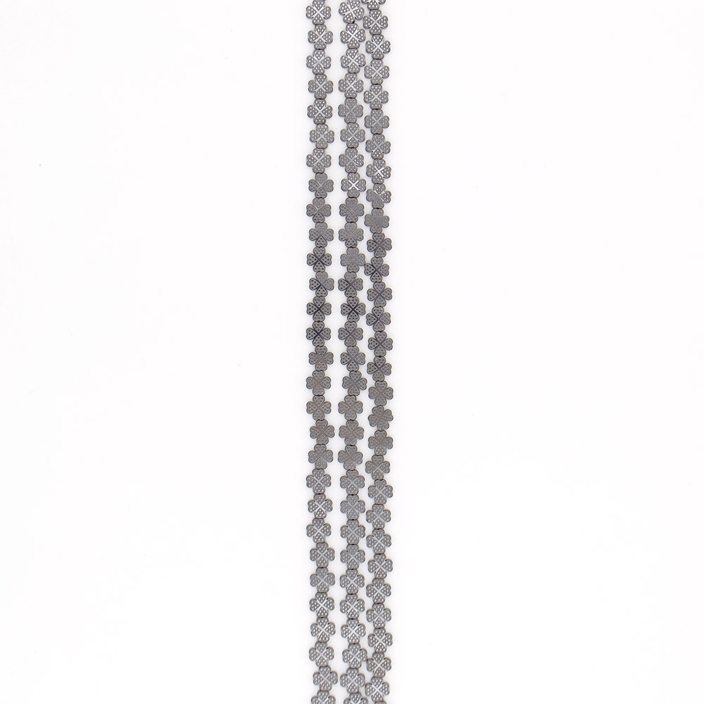 Фото товара гематит клевер резной 8 мм