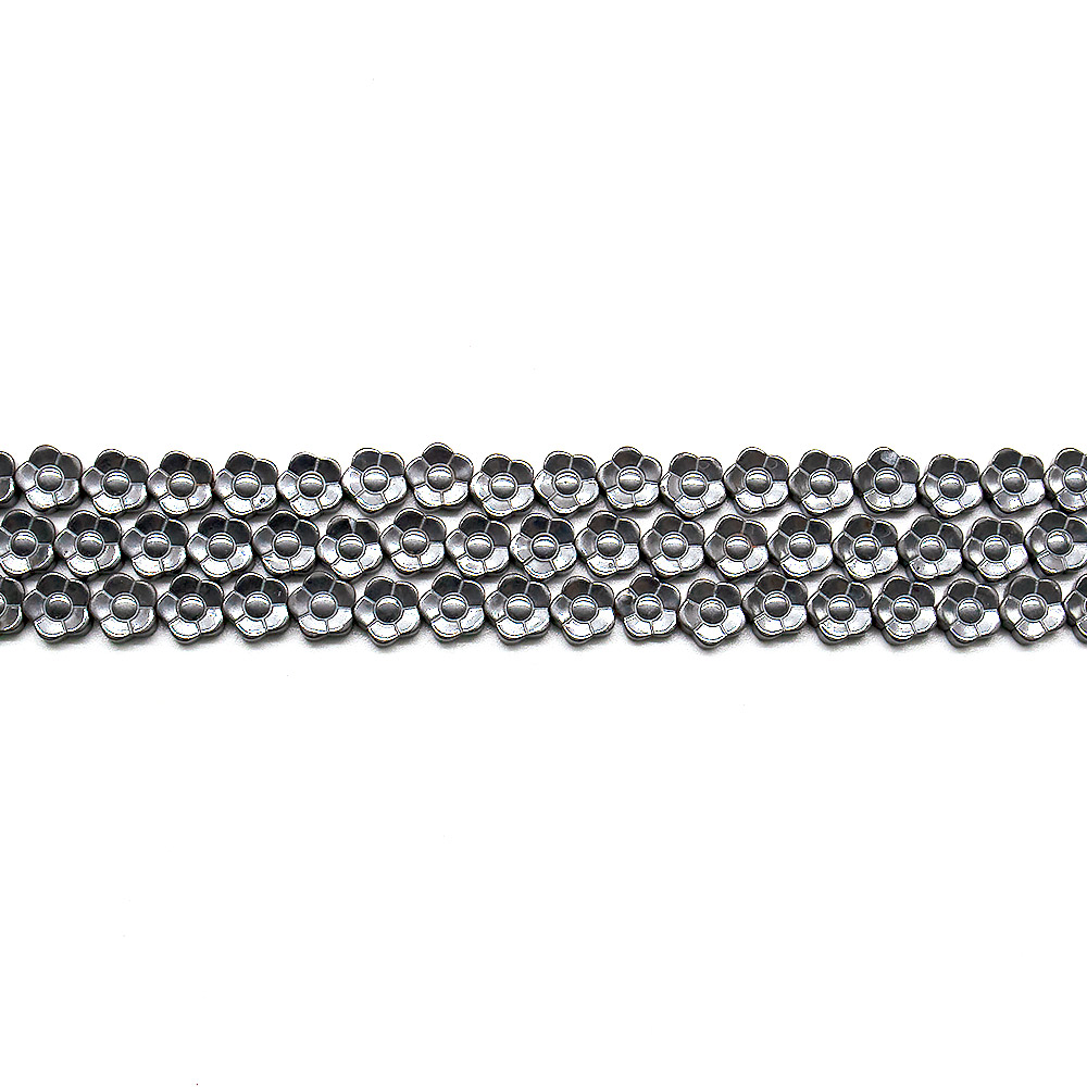 Гематит цветок 5 лепестков штамповка 6 мм