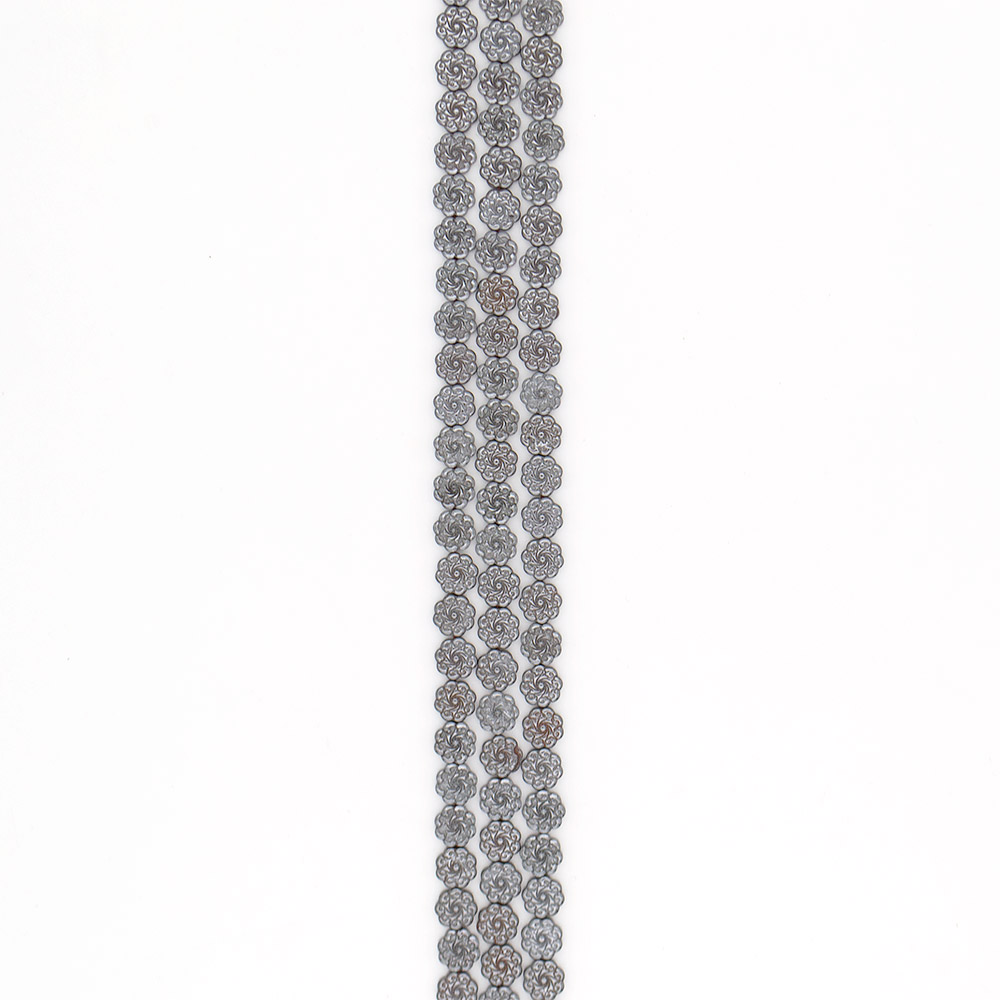 Фото товара гематит цветок 8 лепестков штамповка 10 мм