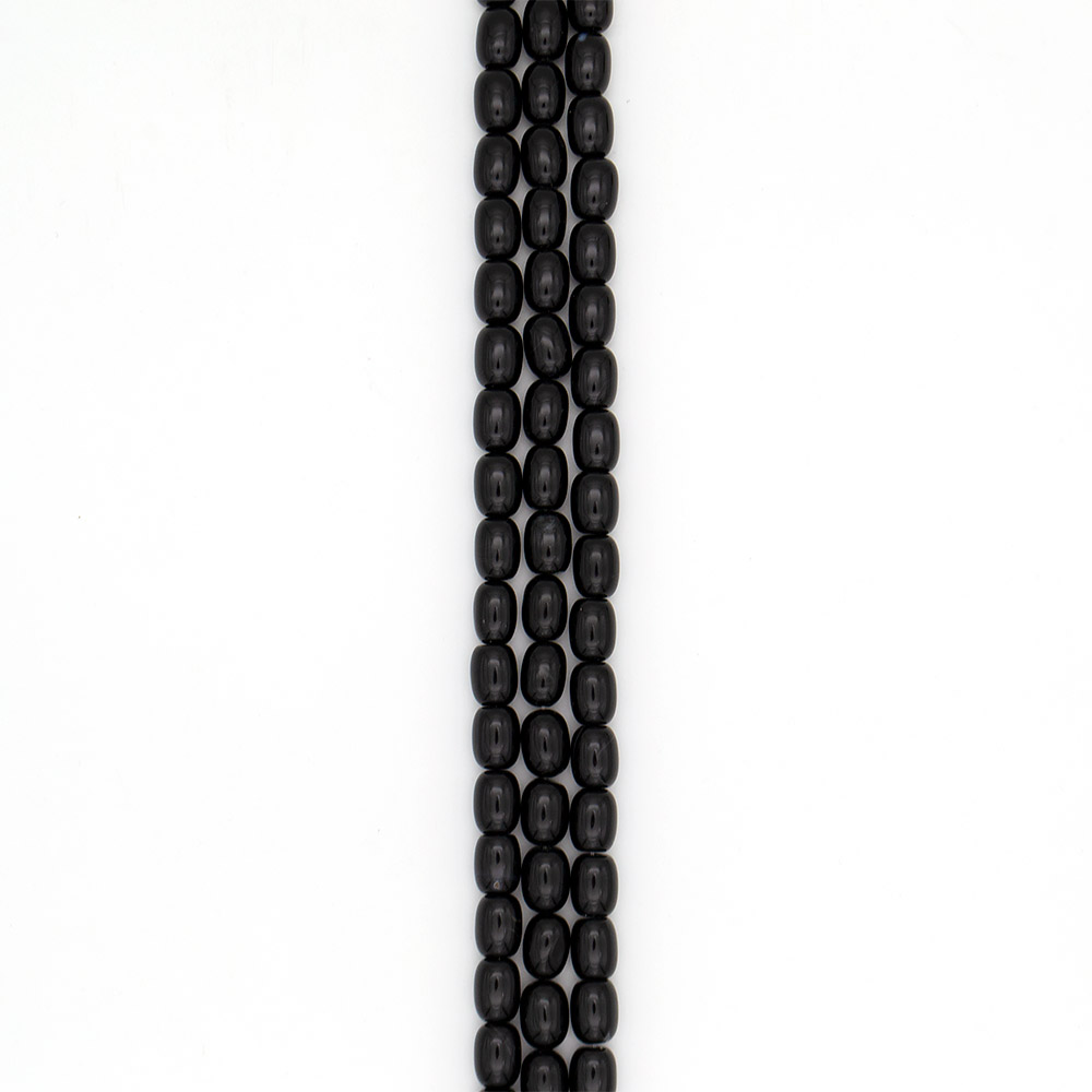 Фото товара агат бочата цвет черный 14*10 мм