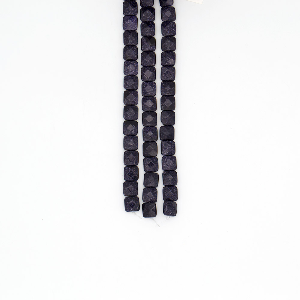 Фото товара авантюрин синтетический синий квадрат грань 12*12 мм