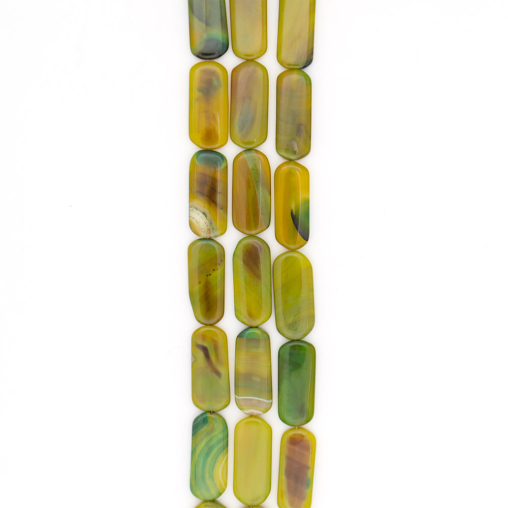 Фото товара агат прямоугольник цвет желто-зеленый закругленый 39*17 мм