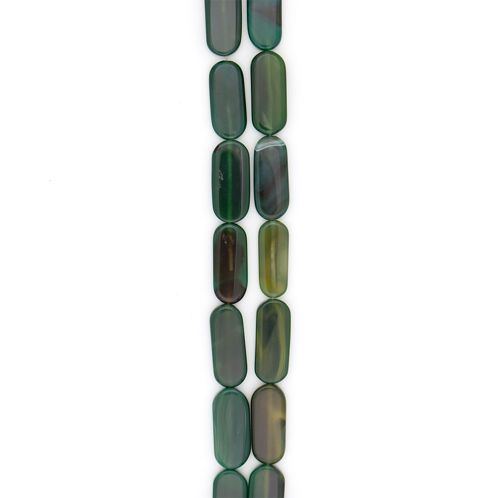 Фото товара агат прямоугольник цвет зеленый закругленный 39*17 мм