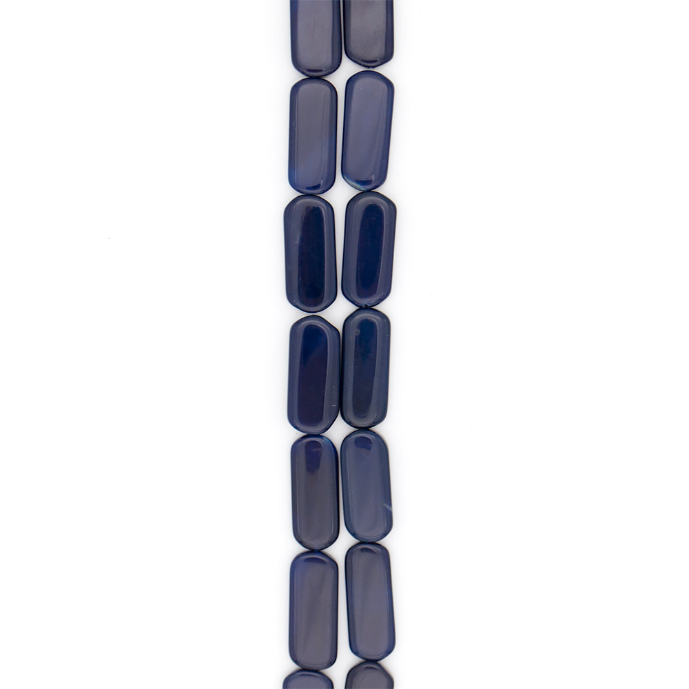 Фото товара агат прямоугольник цвет синий закругленный 39*17 мм