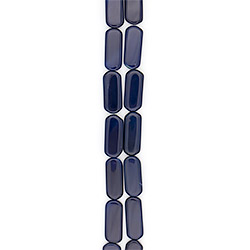 Агат прямоугольник цвет синий закругленный 39*17 мм